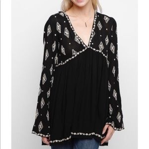 EUC Free People Diamond Embroidered Tunic M
